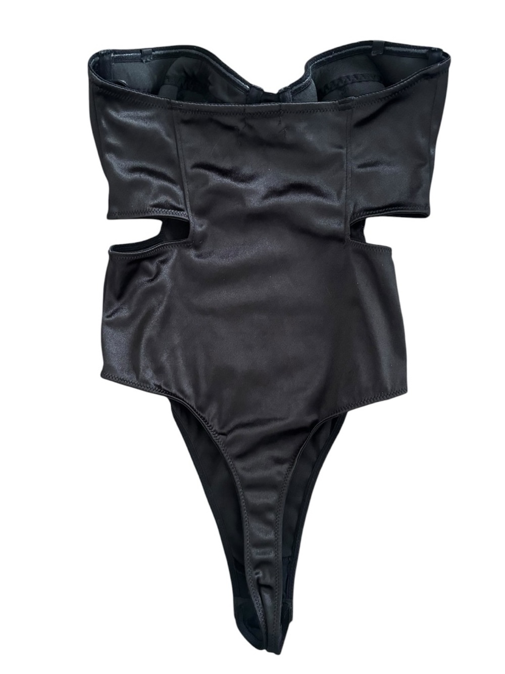 Out From Under Cut Out Satin Bustier Bodysuit - Picture 3 of 4